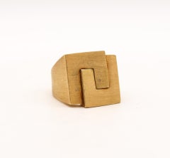 Antonio Bernardo Sculptural Geometric Ring In Solid 18Kt Yellow Gold