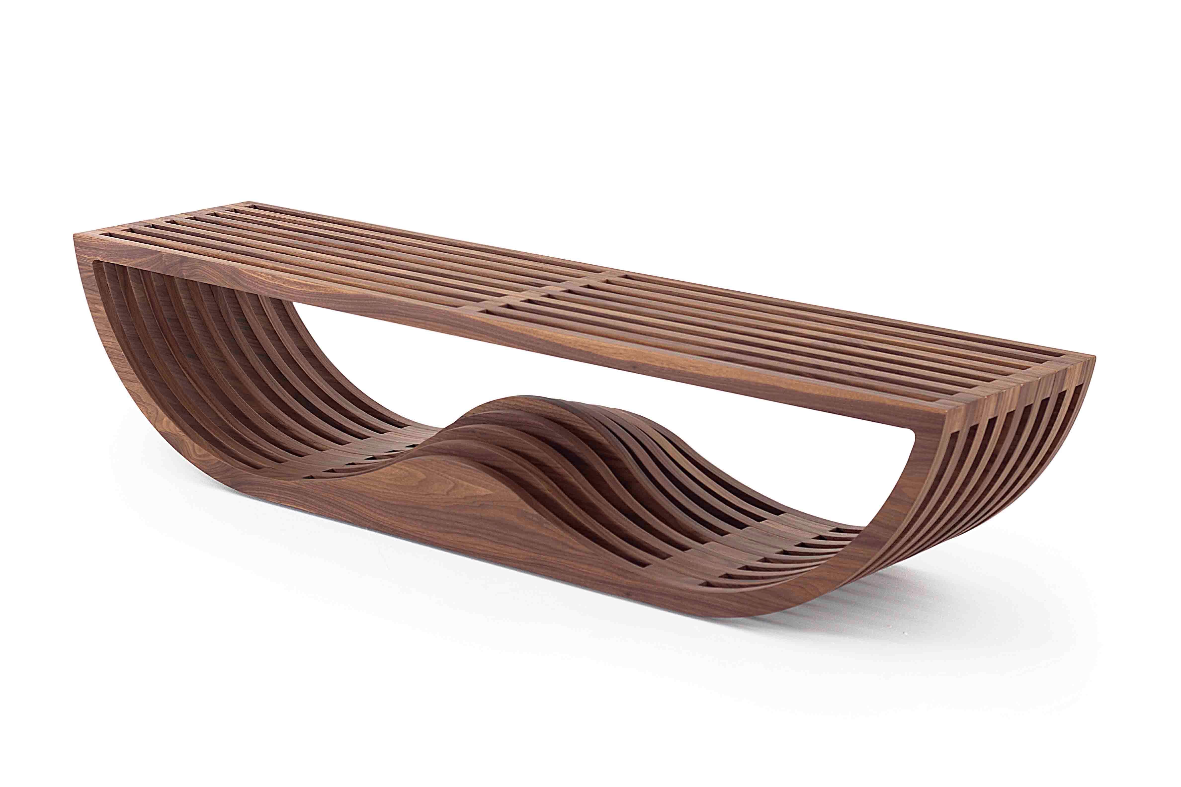 Brazilian walnut wood, a bench with a natural and sophisticated beauty modern shape to improve the home space you want.

Studiokaza products are available in different finishes. 