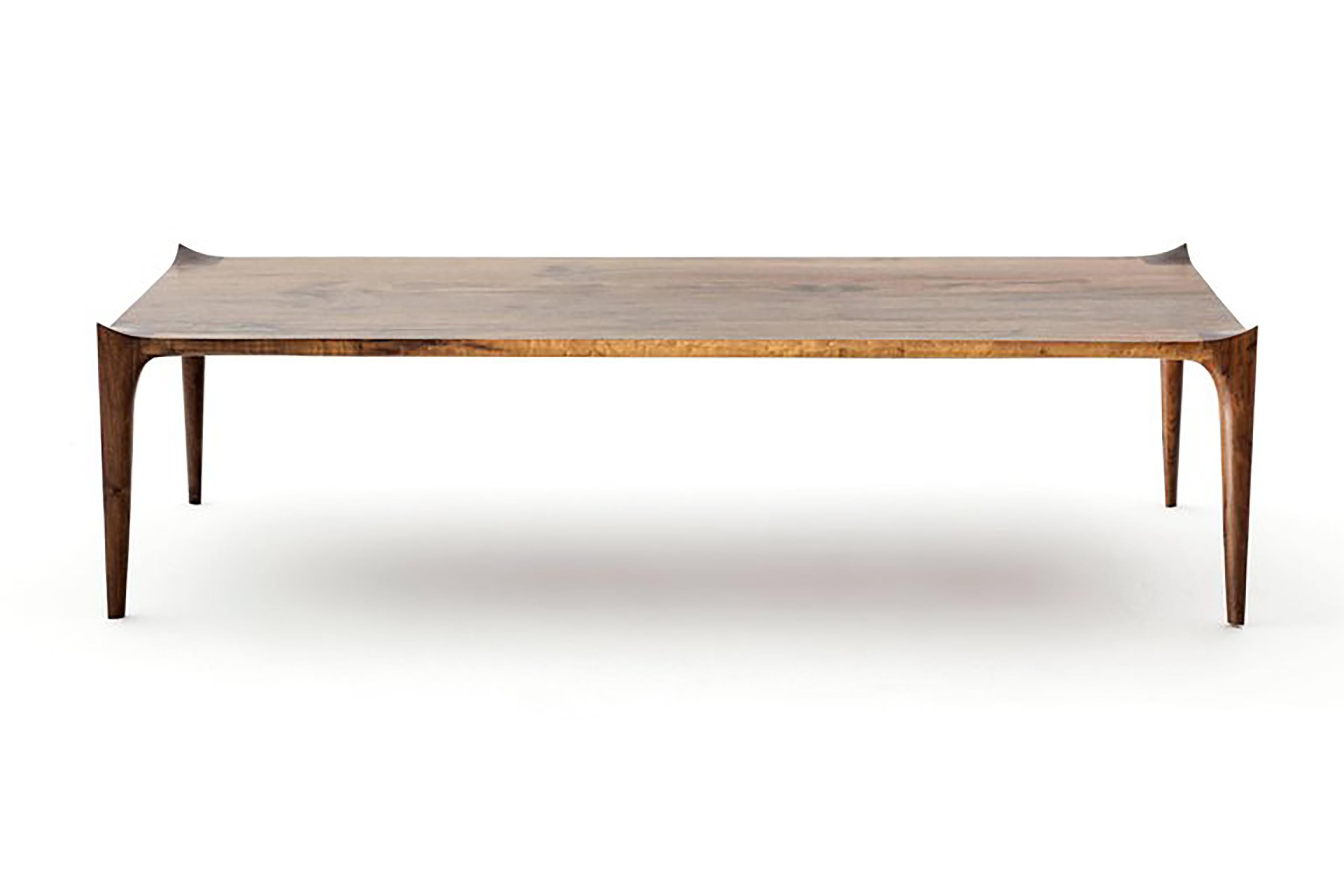 Brazilian Contemporary Coffee Table in Walnut In New Condition For Sale In New York, NY