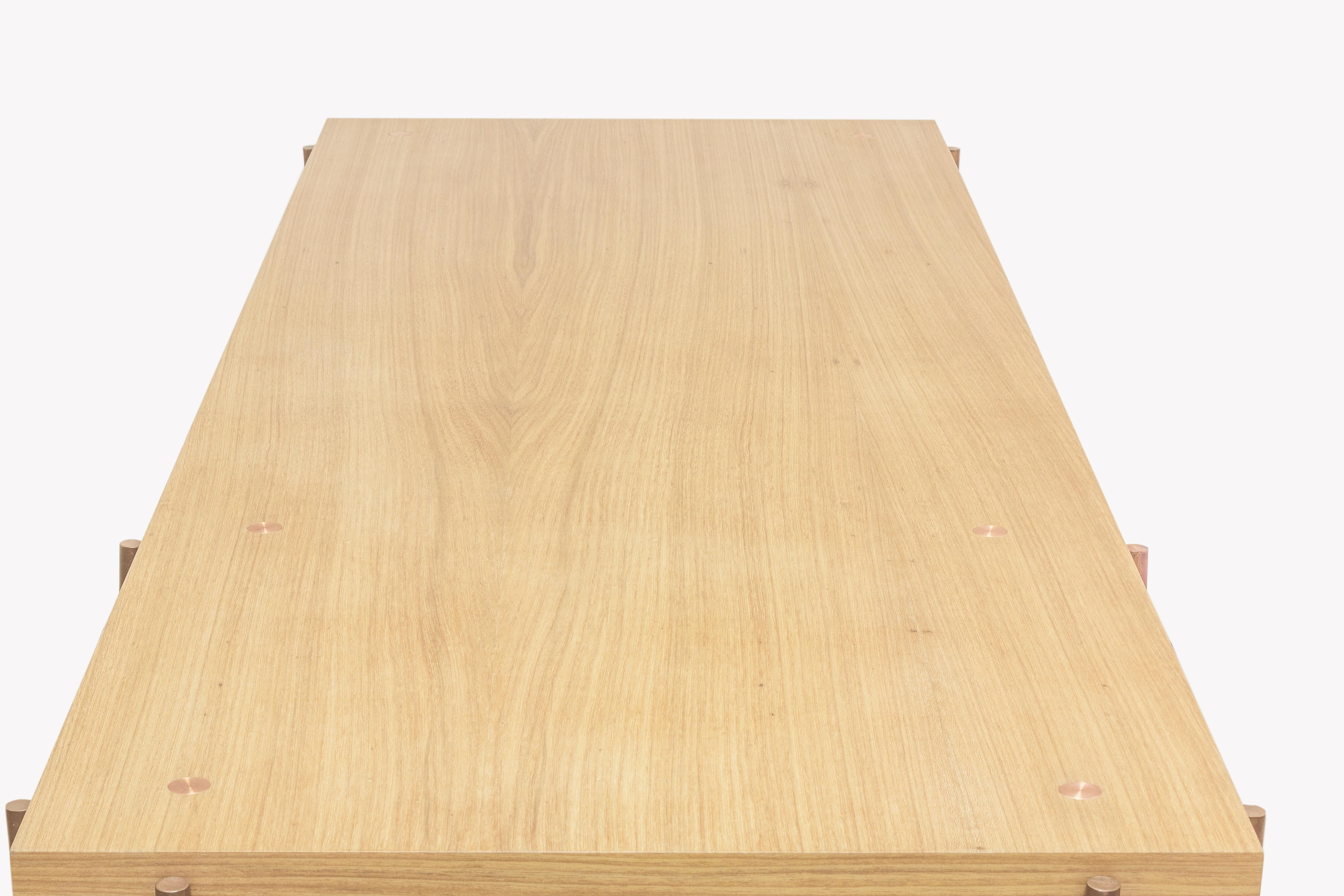 Schreibtisch mit Schubladen aus brasilianischem Holz und Kupfer, Mid Century Brazilian Modern  im Angebot 1