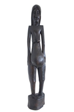 Brazilian Wood Sculpture Pregnant Woman