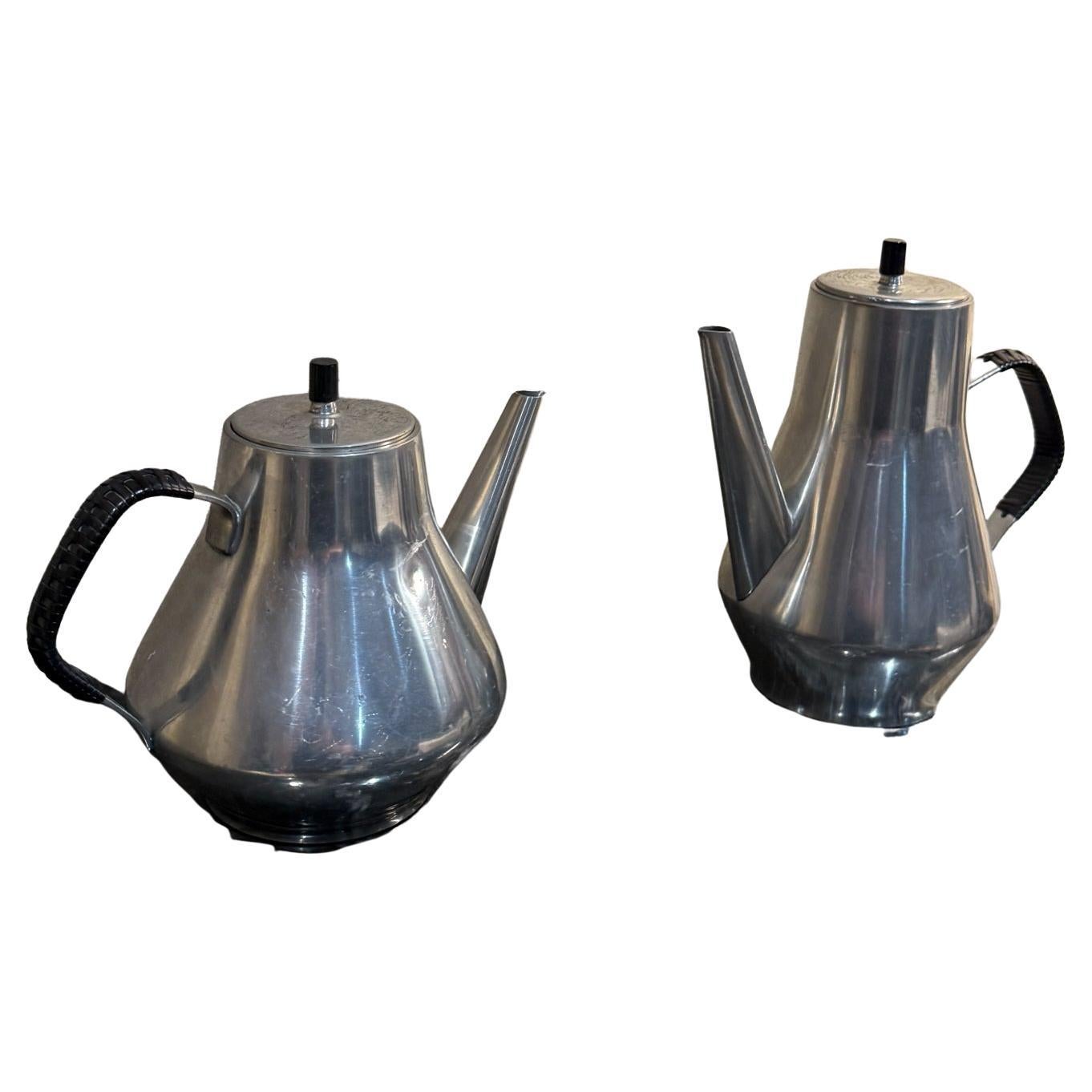 Brødrene Mylius Norwegen Zinn Tee Kaffeekannen Scandinavian Modern im Angebot