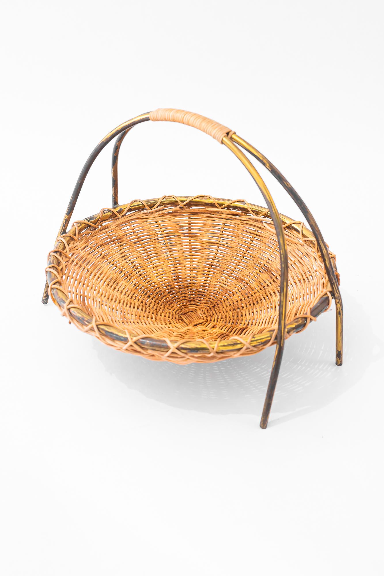 Brass Bread Basket around 1950s For Sale