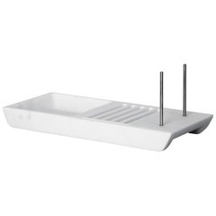 New Modern Bread Basket in White Marble creator Cristoforo Trapani Stock