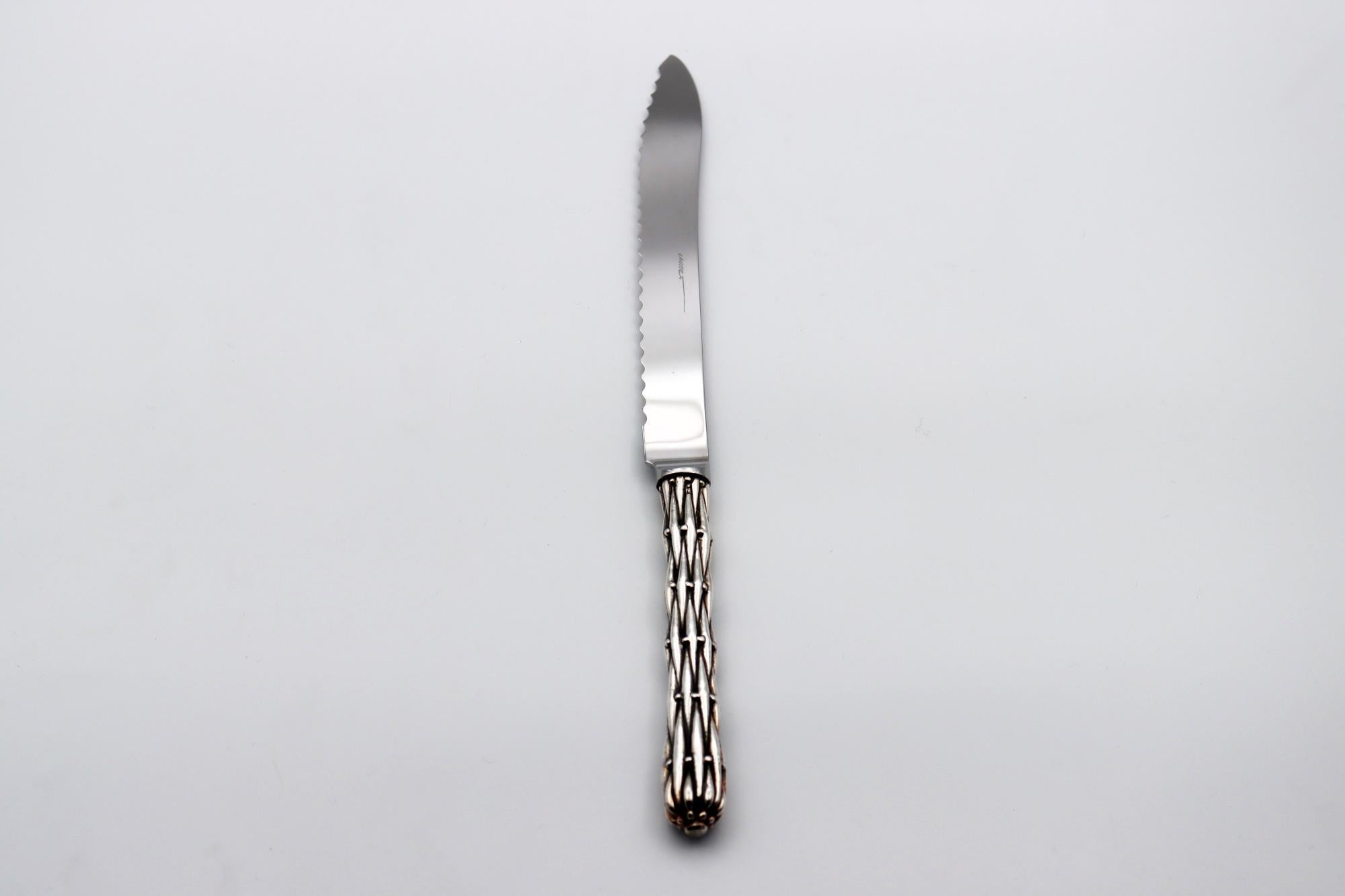 Moderne Couteau à pain en bronze argenté en vente