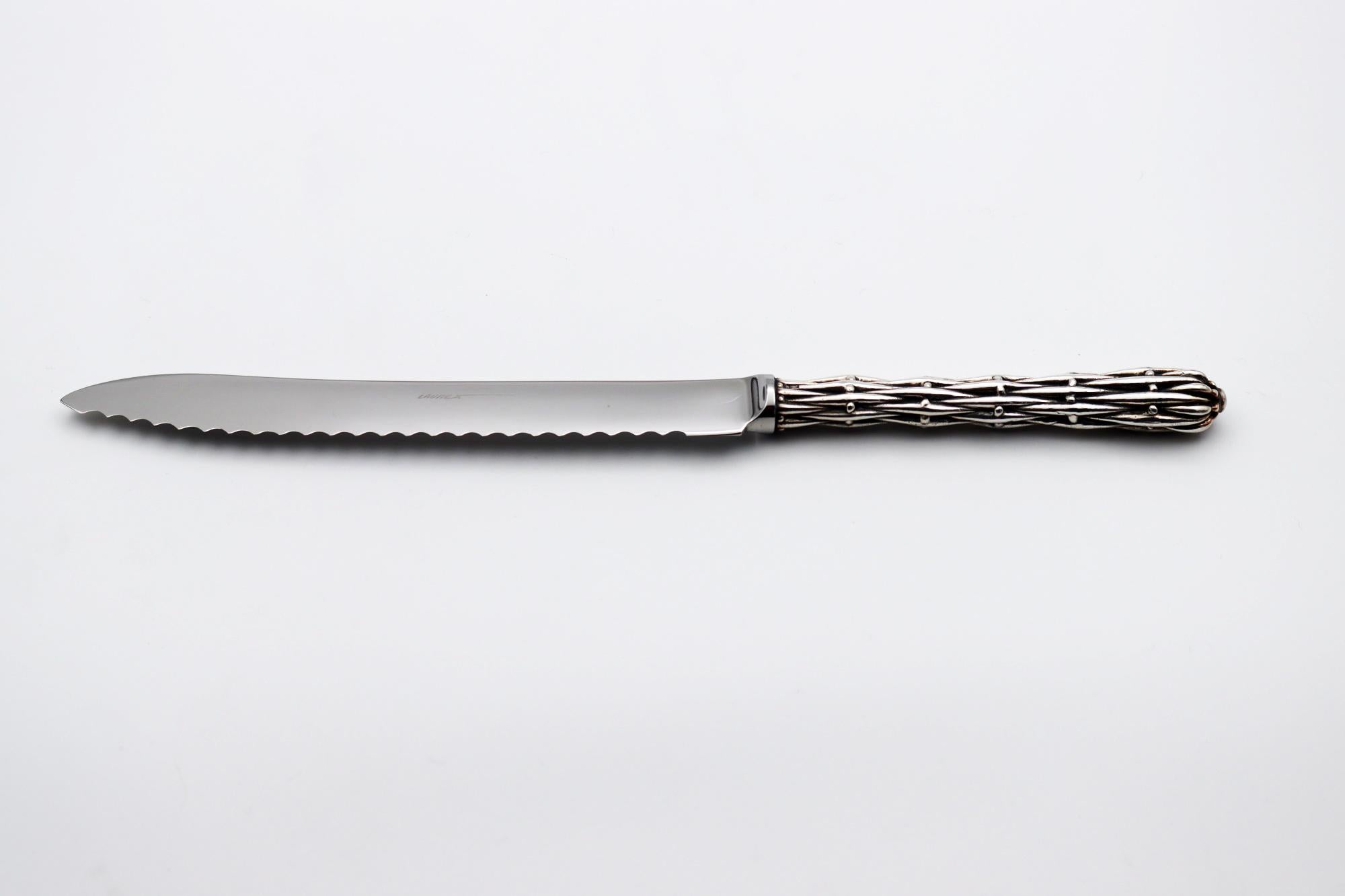 French Bread Knife in Silver Bronze For Sale