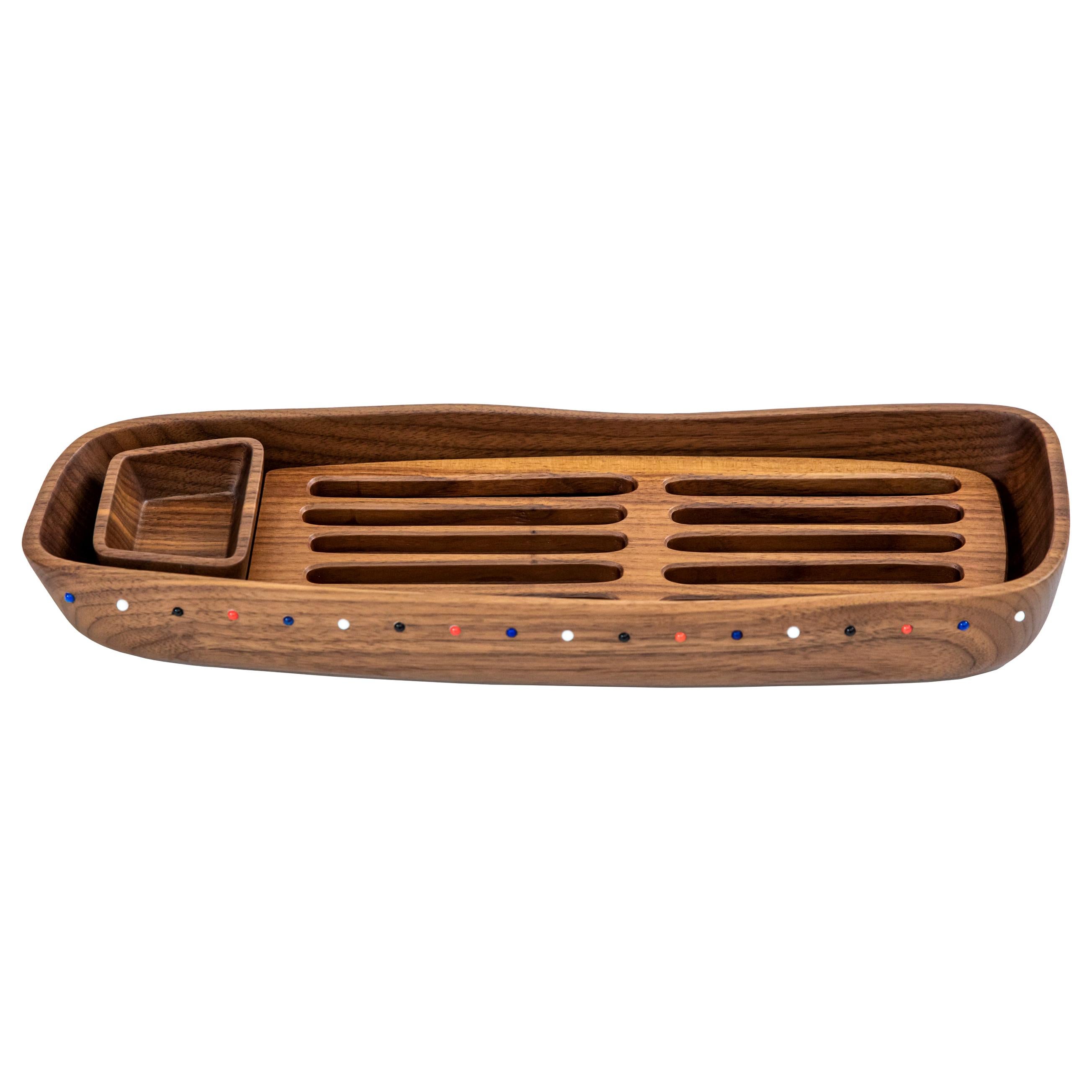Appetizer and bread wooden serving tray from the SoShiro Pok collection For Sale