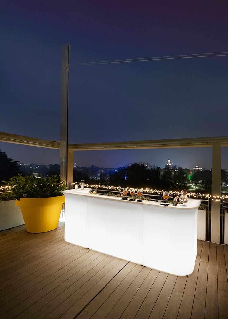 Post-Modern Break Corner Lighted Bar Counter by SLIDE Studio For Sale