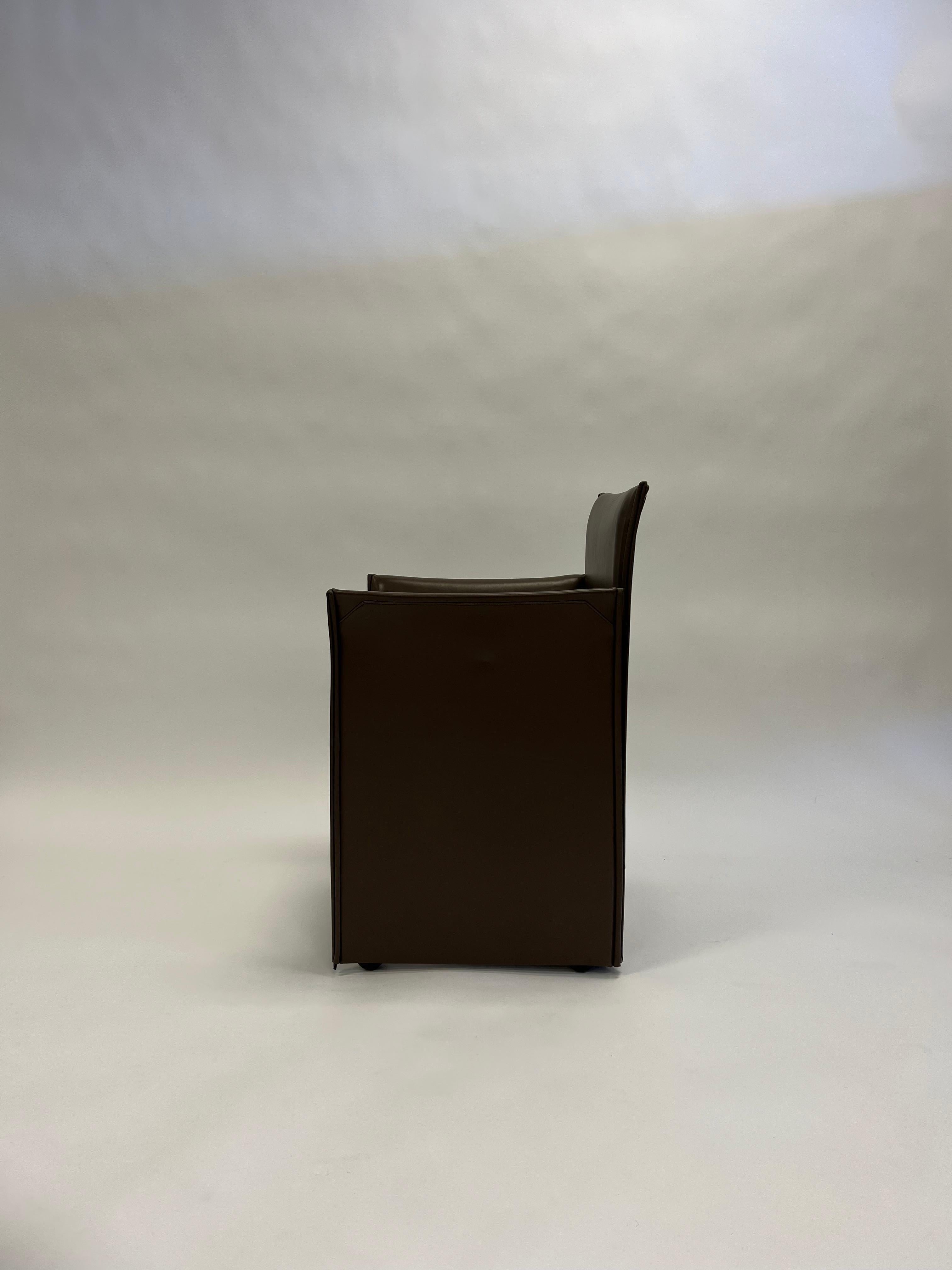 Leather Break Dining Chairs by Mario Bellini for Cassina