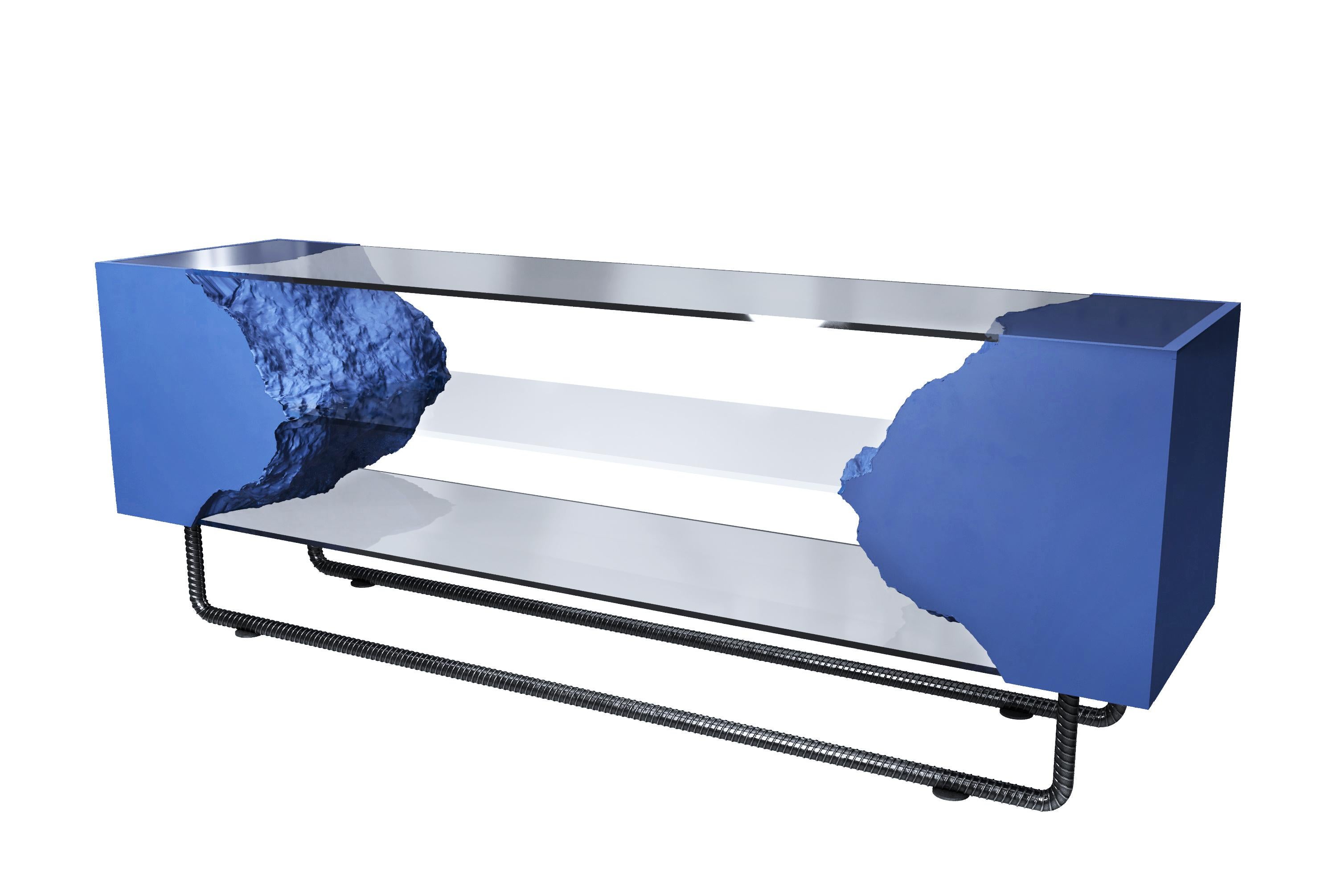 Wood Break Free Console Table by PANOPTIKUM COLLECTIONS For Sale