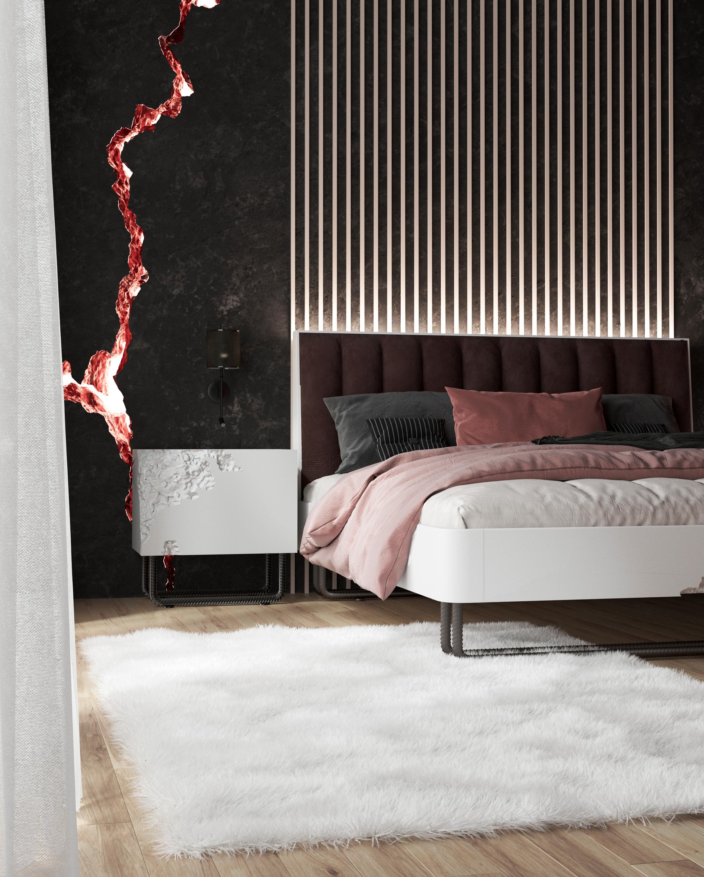 Wood Break Free Double Bed by PANOPTIKUM COLLECTIONS For Sale