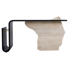 Break Sculptural Console by MainGUILTY – w/ premium Travertine & Black Oak