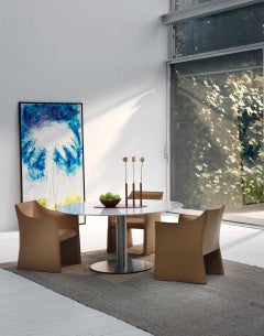 Break Table in White Carrara Marble & Matte Lacquer Finish by Giulio Cappellini