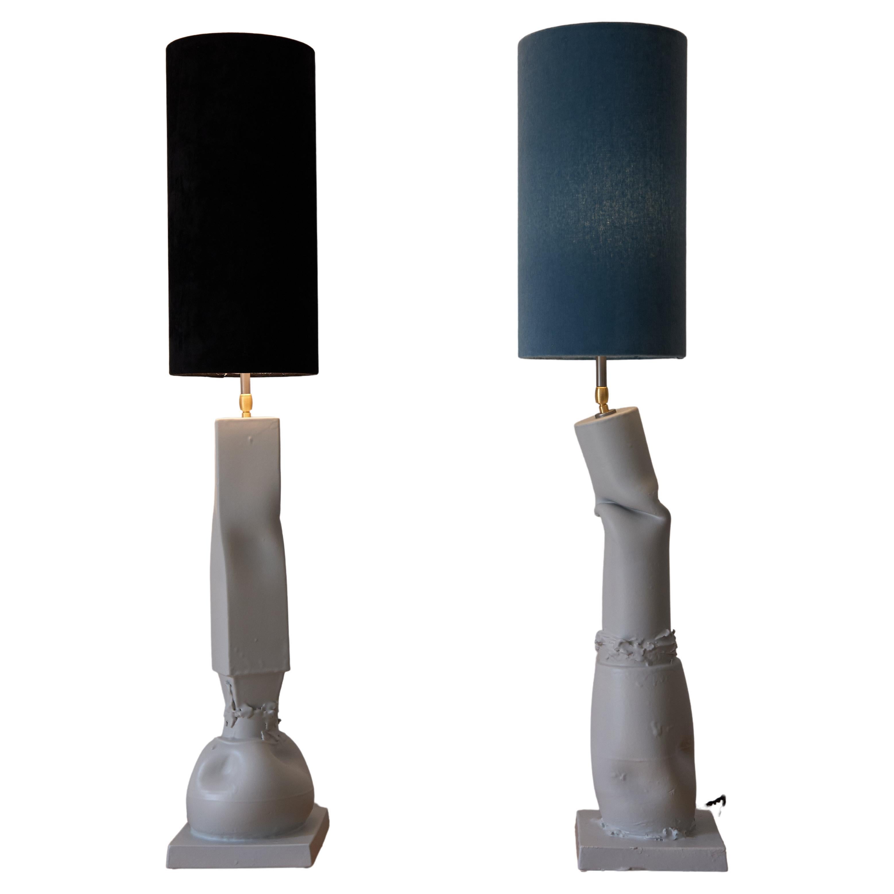 The Nove+Crespano and Treviso+Asiago lamp are part of a project entitled Break the Mold by artist Jenna Basso Pietrobon. Each lamp is unique and the lampshade direction is adjustable. The lamp is created by using a few different molds and the shapes