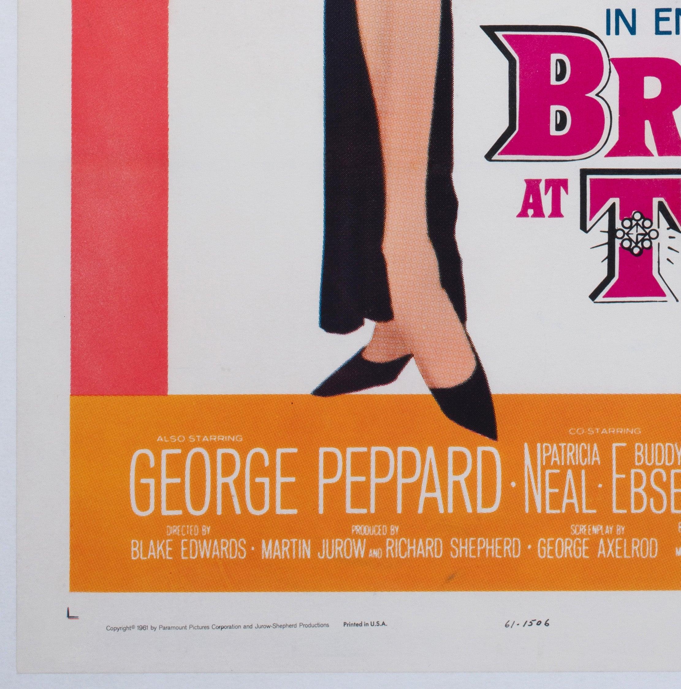 Breakfast at Tiffany's 1961 US 1 Sheet Film Poster, Robert McGinnis For Sale 1