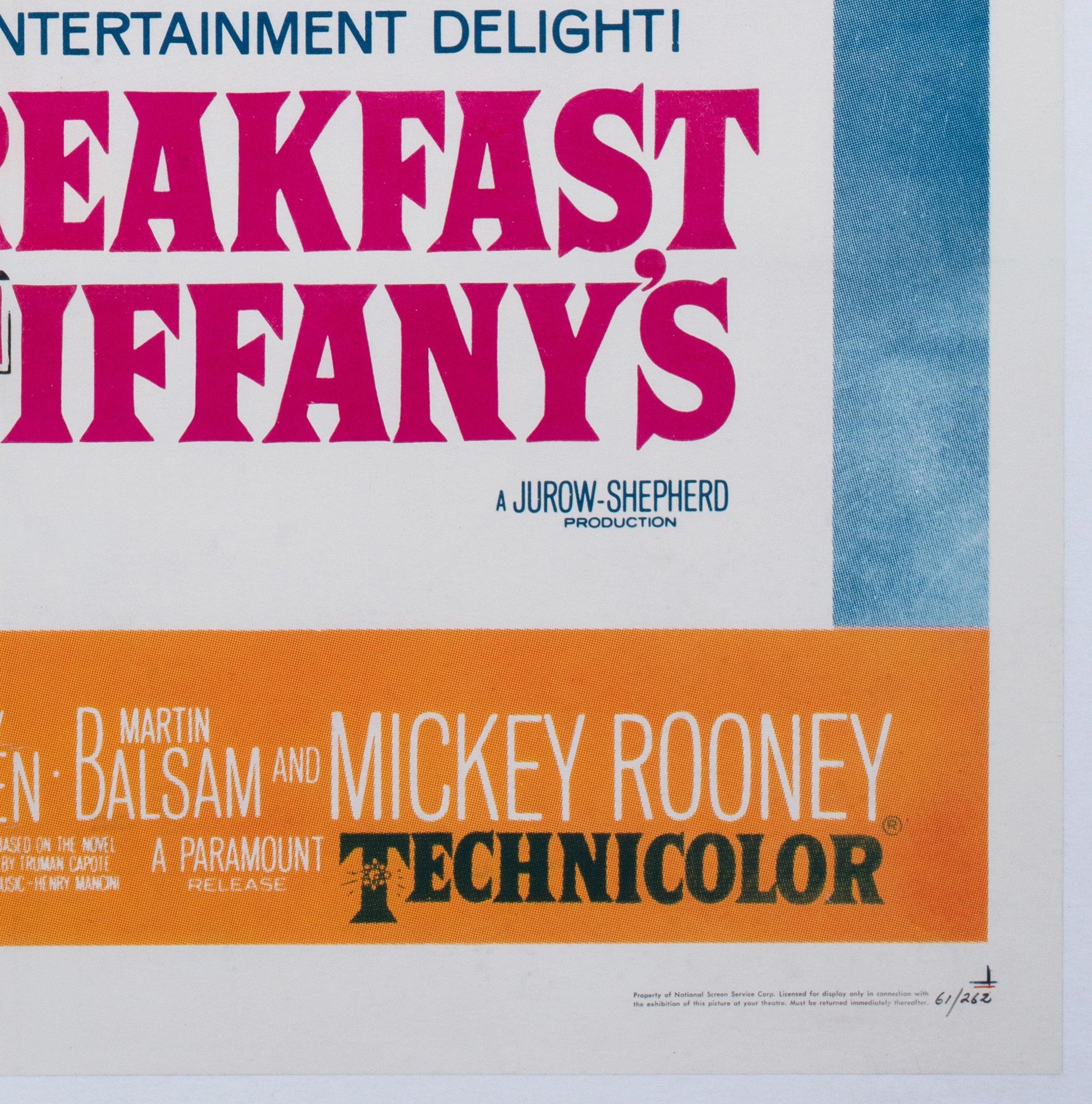 Breakfast at Tiffany's 1961 US 1 Sheet Film Poster, Robert McGinnis For Sale 2