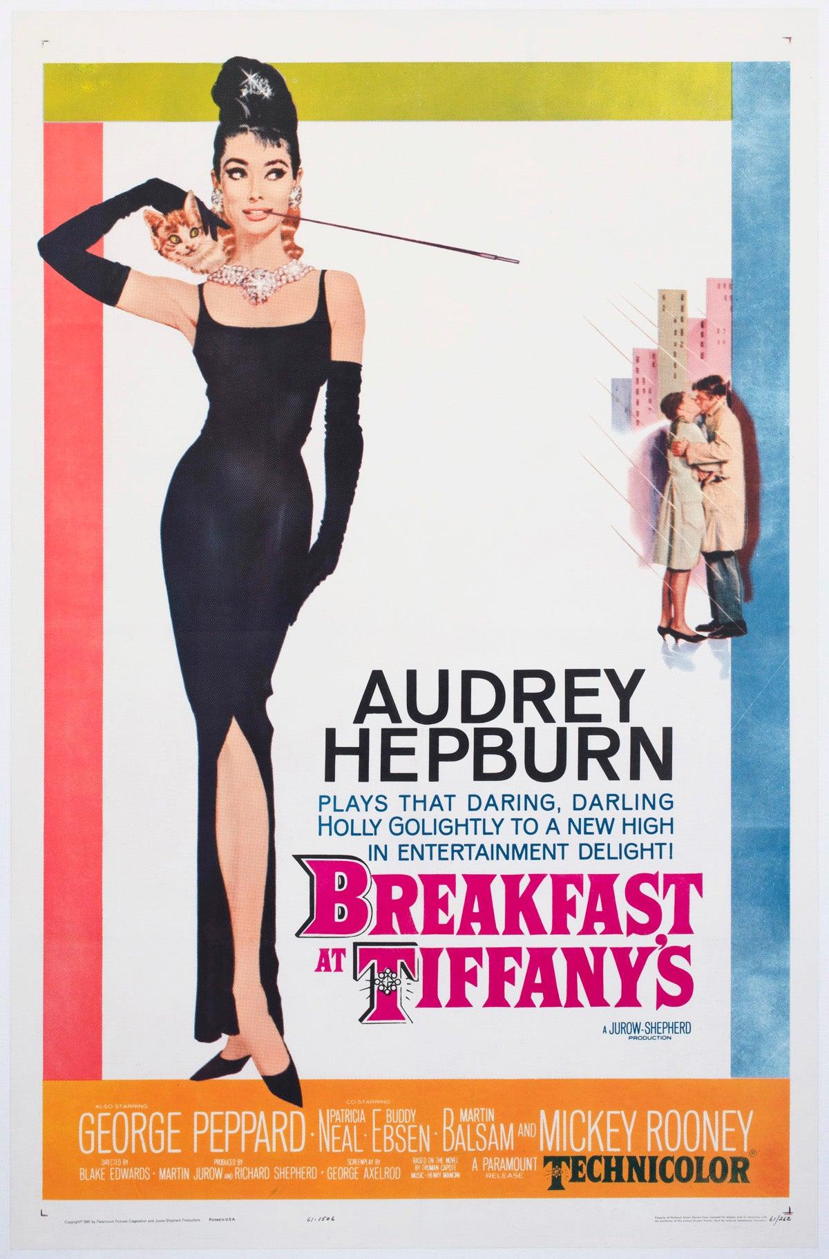 Breakfast at Tiffany's 1961 US 1 Sheet Film Poster, Robert McGinnis For Sale