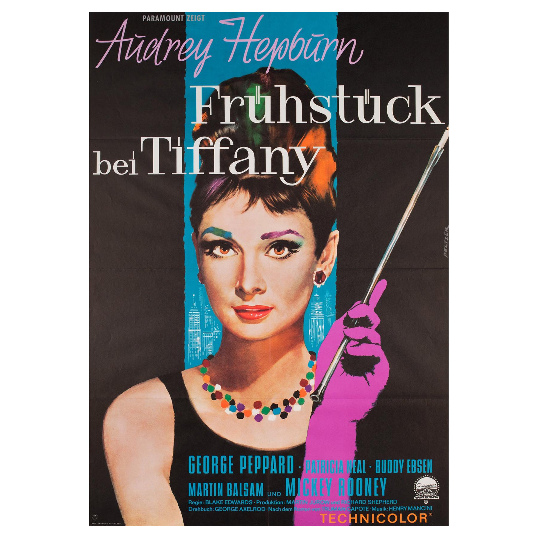 Breakfast at Tiffany's 1962 German A1 Film Poster, Peltzer