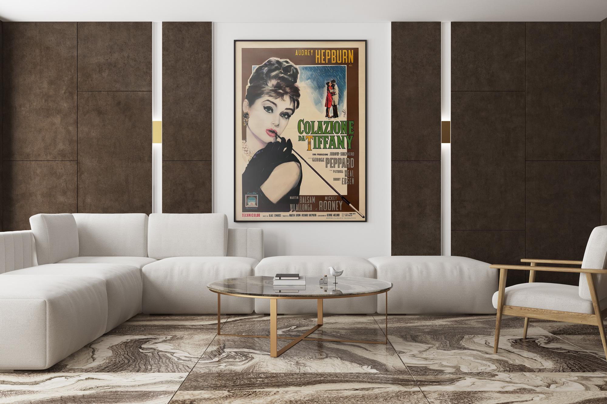 Lin BREAKFAST AT TIFFANYS 1962 Italian 2 Foglio FILM Movie POSTER, ENZO NISTRI en vente