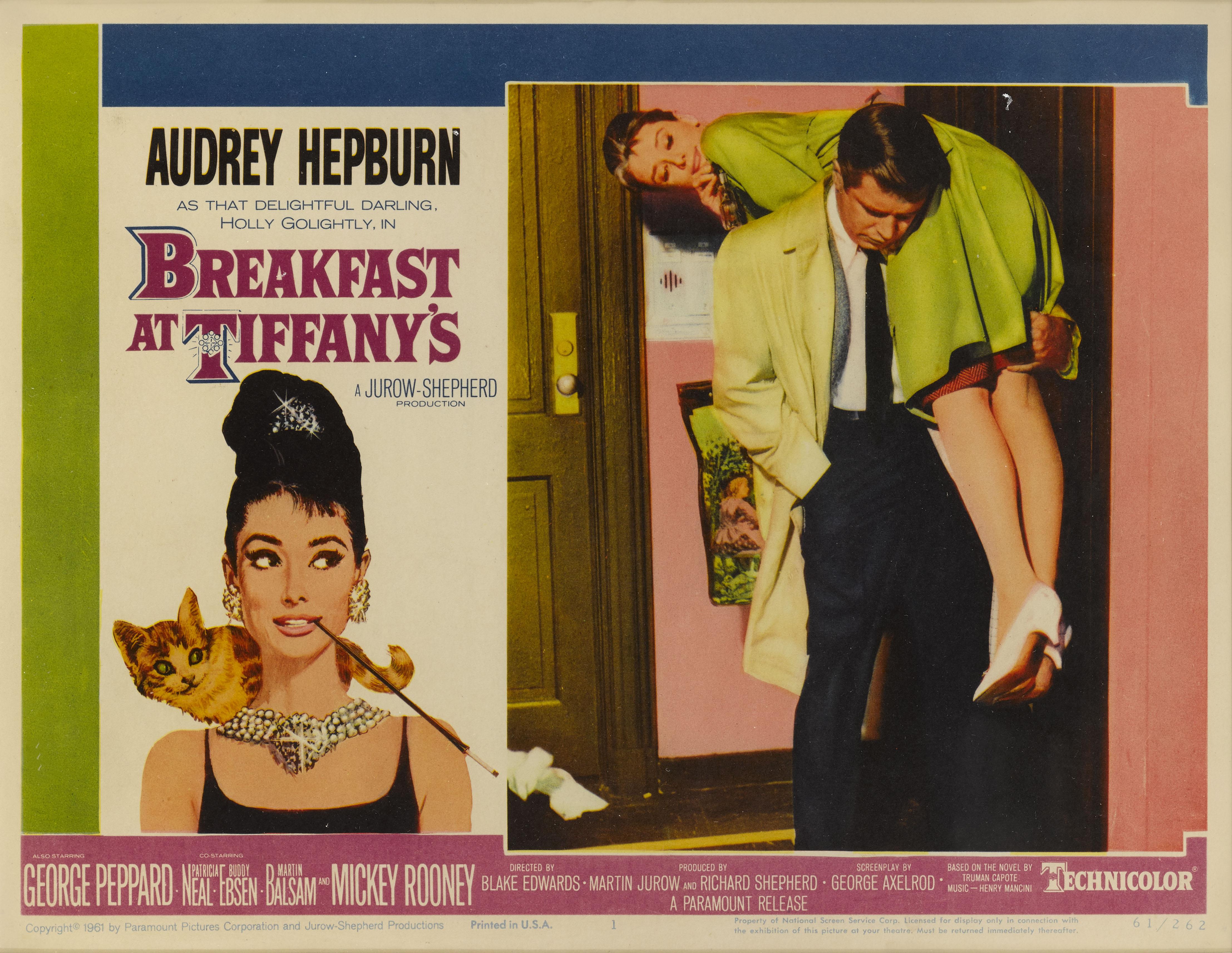 Original US Lobby card number 1 designed for the legendary 1961 Audrey Hepburn Comedy, Romance.
This film was directed by Blake Edwards, and stars Audrey Hepburn and George Peppard. This is undoubtedly Hepburn's most famous and iconic role.
This