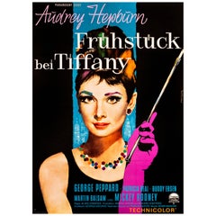 'Breakfast at Tiffany's' Original Vintage Movie Poster, German, 1962