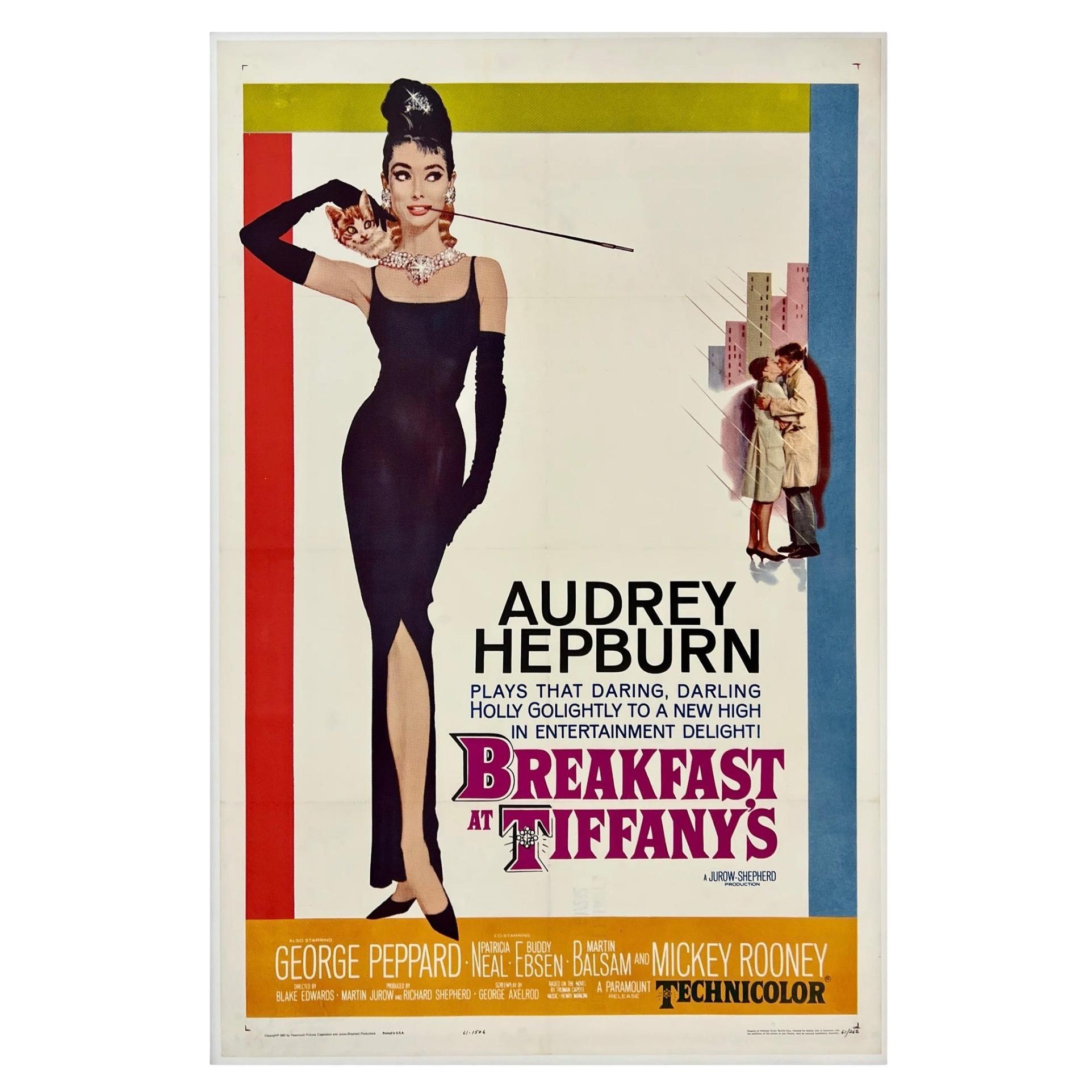 BREAKFAST AT TIFFANY'S Original Vintage One Sheet Movie Poster