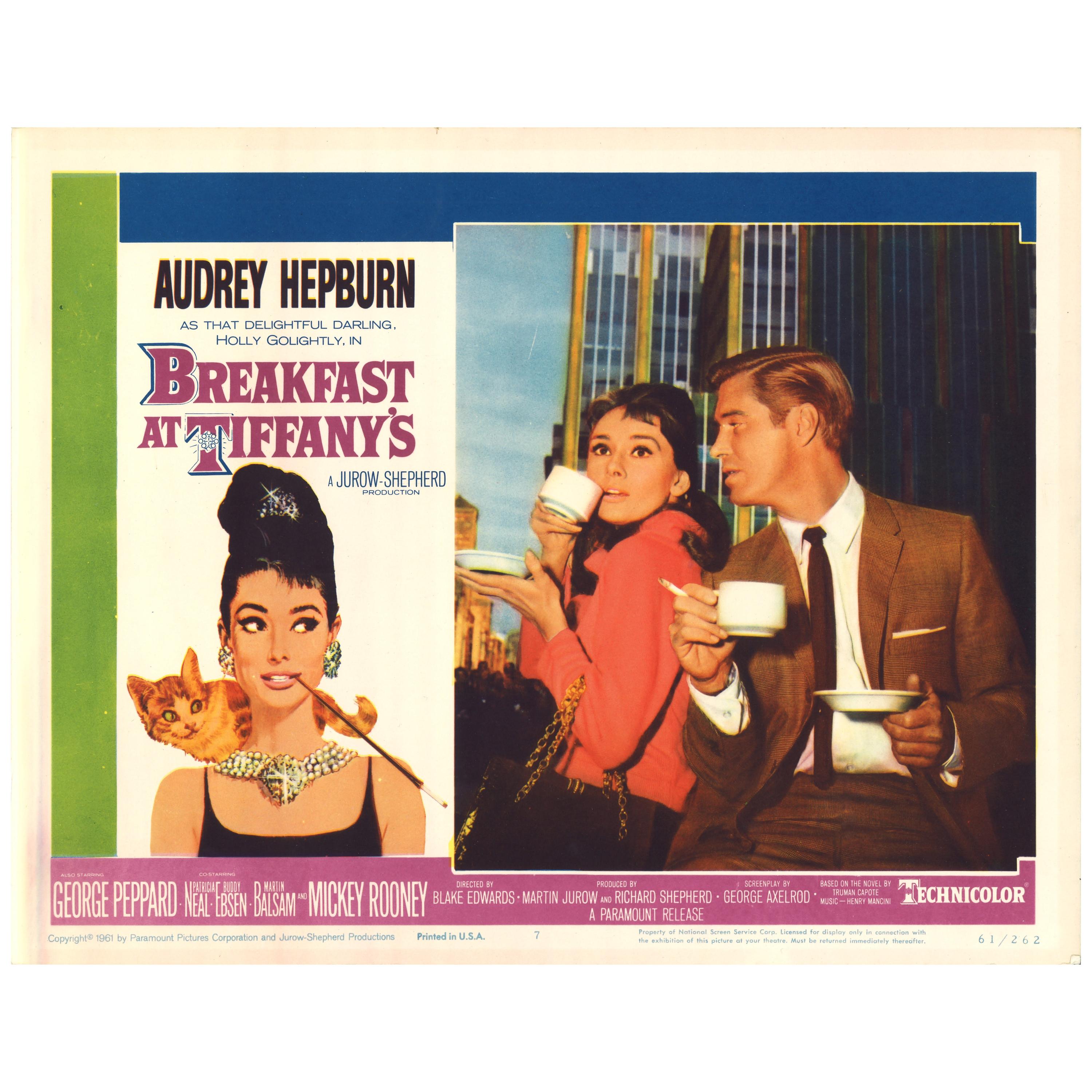 'Breakfast at Tiffany's' Original Vintage US Lobby Card Movie Poster, 1961 For Sale