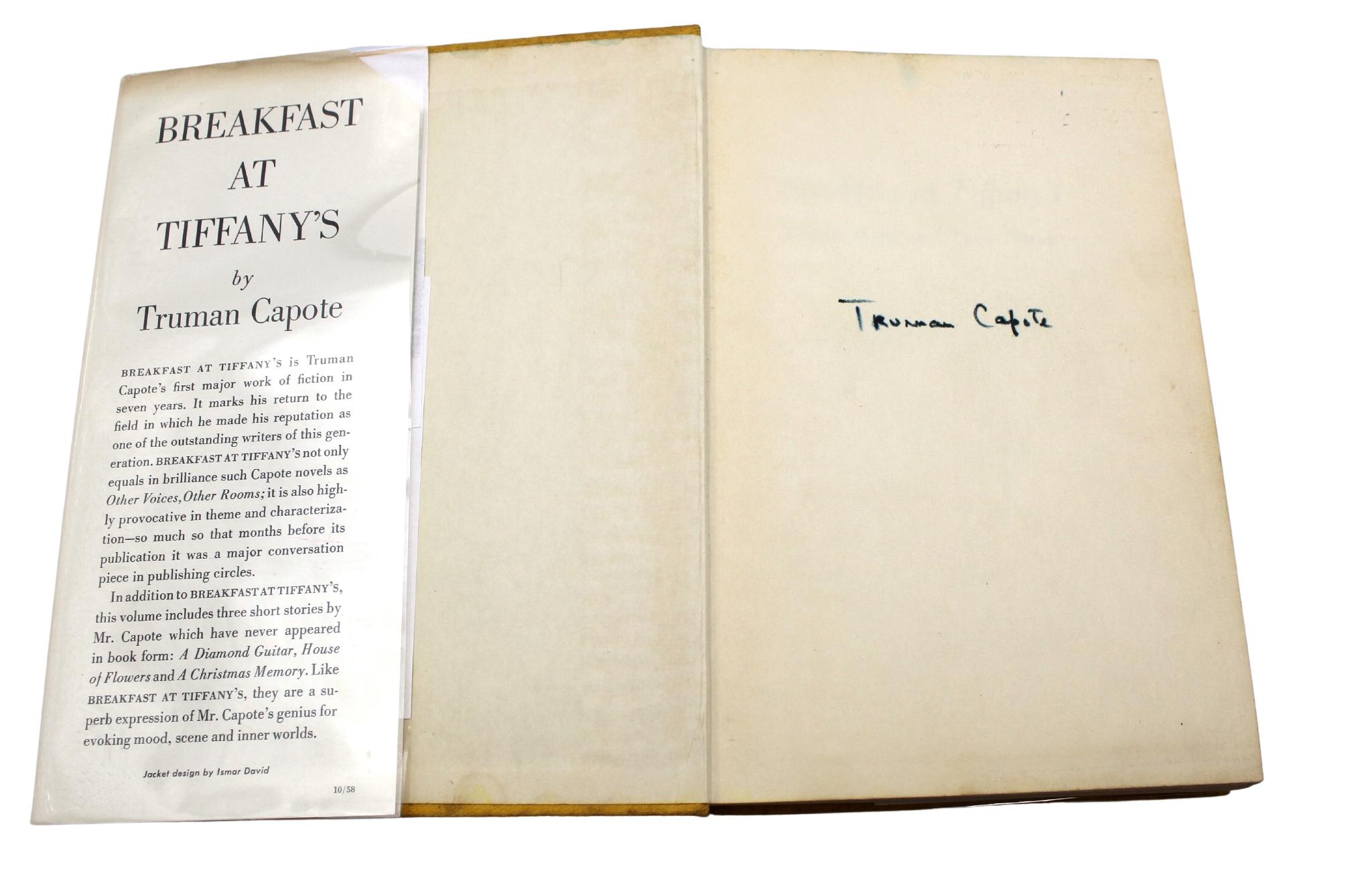 Frühstück bei Tiffany's, signiert von Truman Capote, Erstausgabe, 1958 (amerikanisch) im Angebot