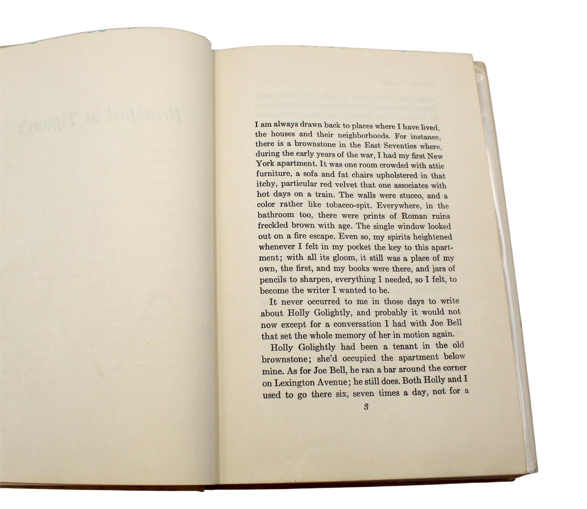 Mid-20th Century Breakfast at Tiffany's, Signed by Truman Capote, First Edition, 1958 For Sale