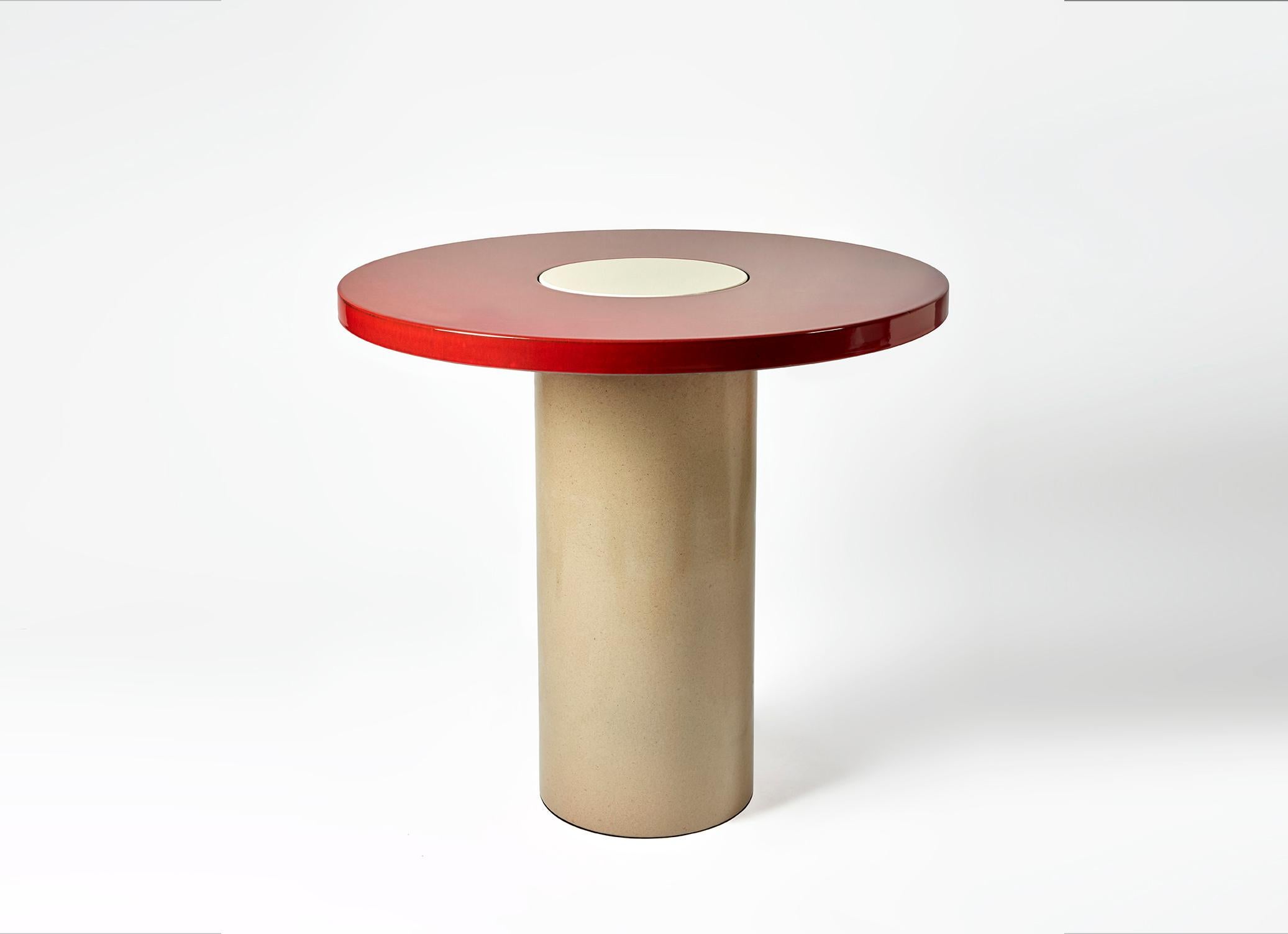 Breakfast patio table by Gisbert Pöppler
Dimensions: D 80 x W 80 x H 72 cm
Materials: Glazed lavastone

The simplicity of forms and cheerful glazed colors of this side table make it suitable for almost any space, outdoor or inside. This petit