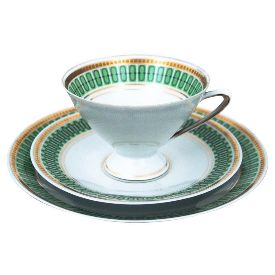Breakfast Set, Cup and Saucer and Plate, Schierholz Plaue, Germany