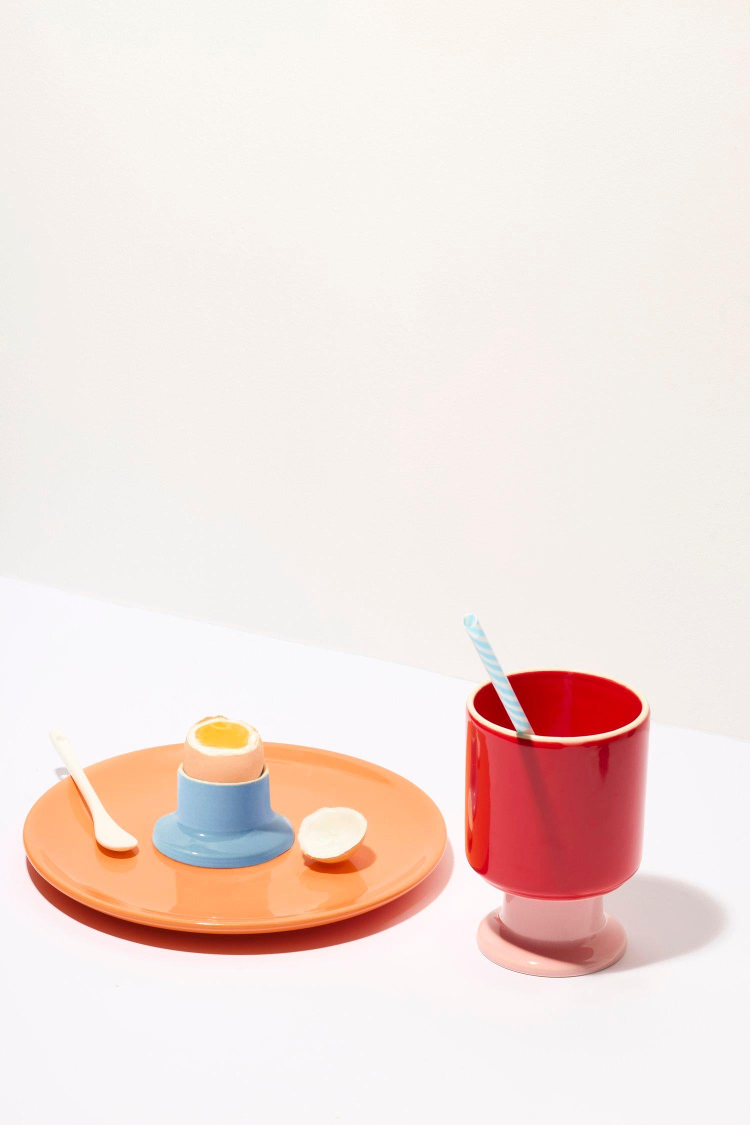 Perfect breakfast set; plate, WIT mug and egg holder JULA by Malwina Konopacka. 