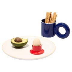 Breakfast set / plate, mug and egg holder by Malwina Konopacka