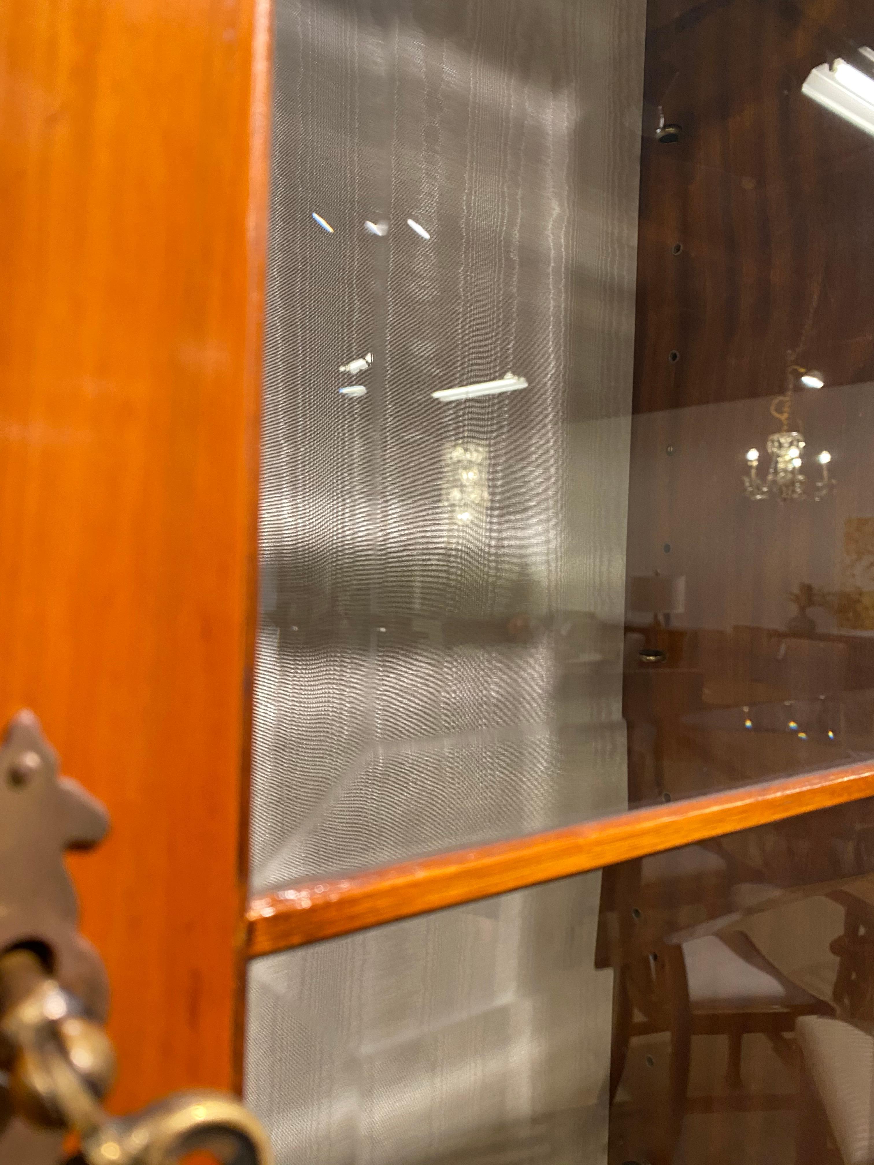 Breakfront Display Bookcase, Yew Wood, Georgian Styling, English, Bevel Glass In Good Condition In Toronto, CA
