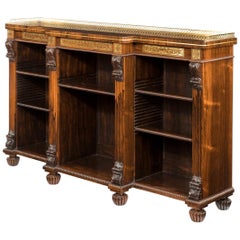 Antique Breakfront Open Bookcase Attributed to Gillows