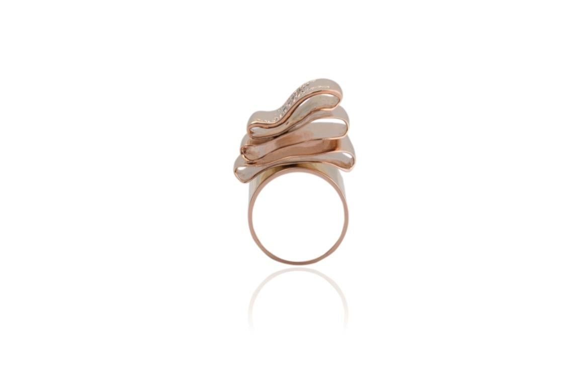 Articulate Your One of a Kind with Contemporary Diamond Rose Gold Fashion Ring For Sale 1
