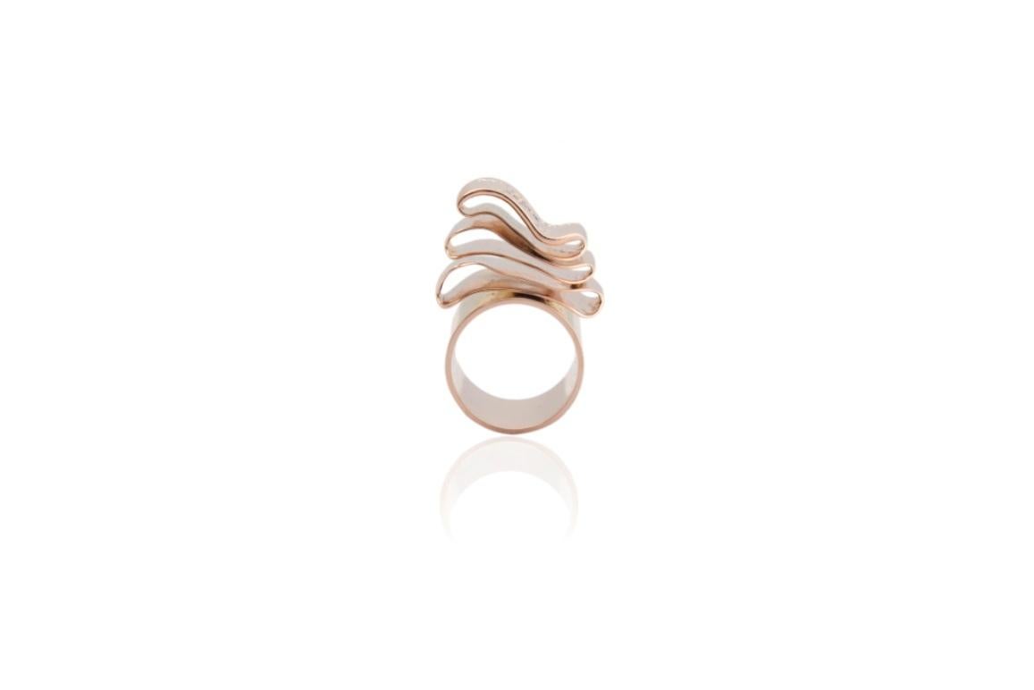Articulate Your One of a Kind with Contemporary Diamond Rose Gold Fashion Ring For Sale 2