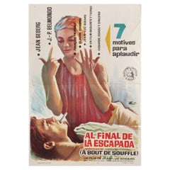 Breathless 1966 Spanish B1 Film Poster