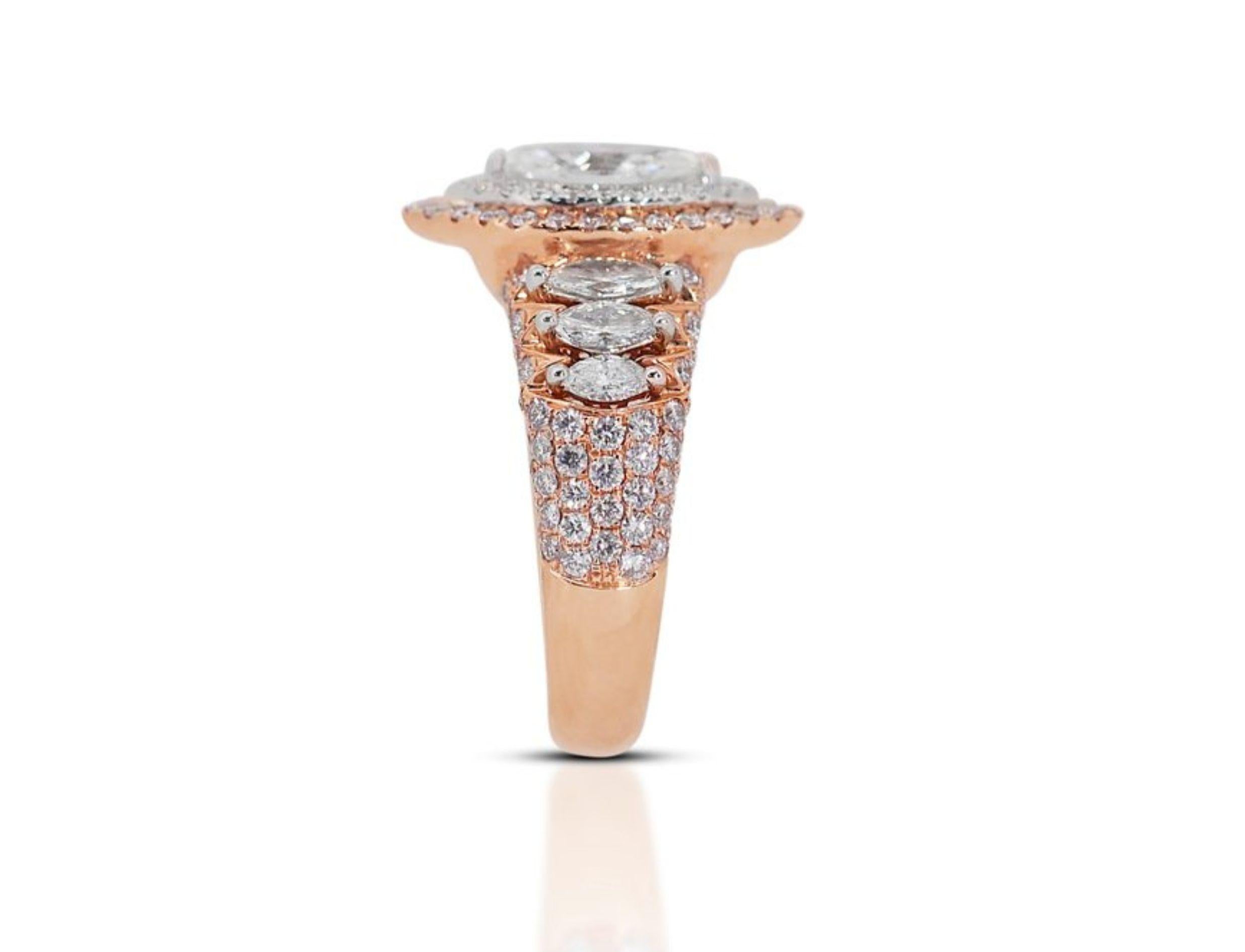 Women's Breathtaking 0.70ct Marquise Diamond Ring in 18K Rose Gold