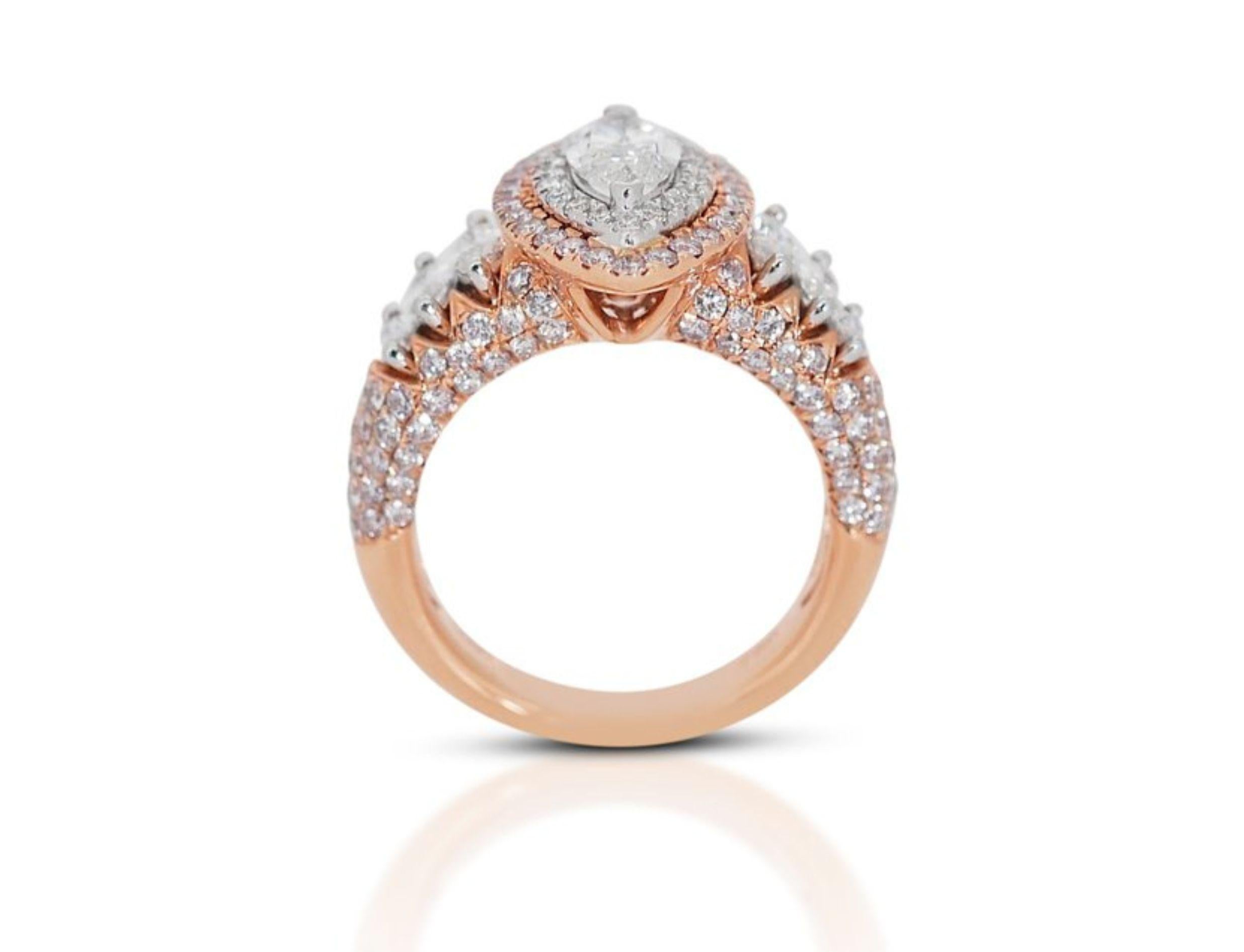 Breathtaking 0.70ct Marquise Diamond Ring in 18K Rose Gold 1