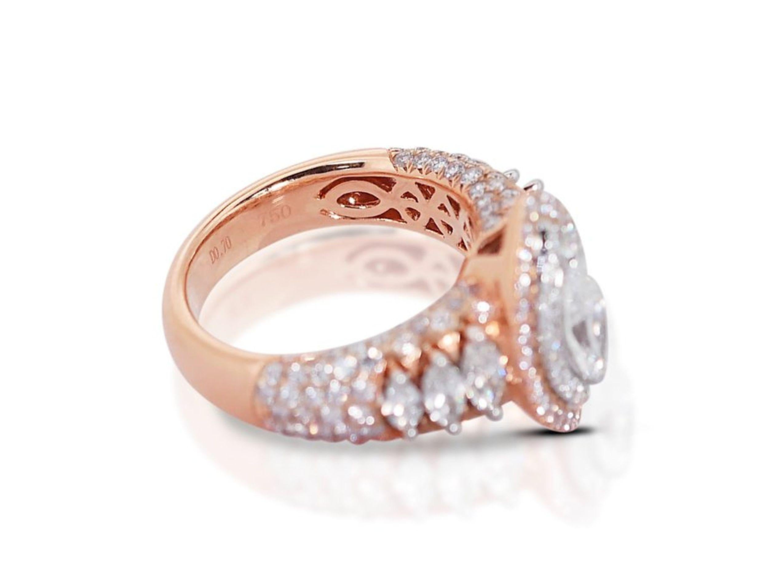 Breathtaking 0.70ct Marquise Diamond Ring in 18K Rose Gold 3