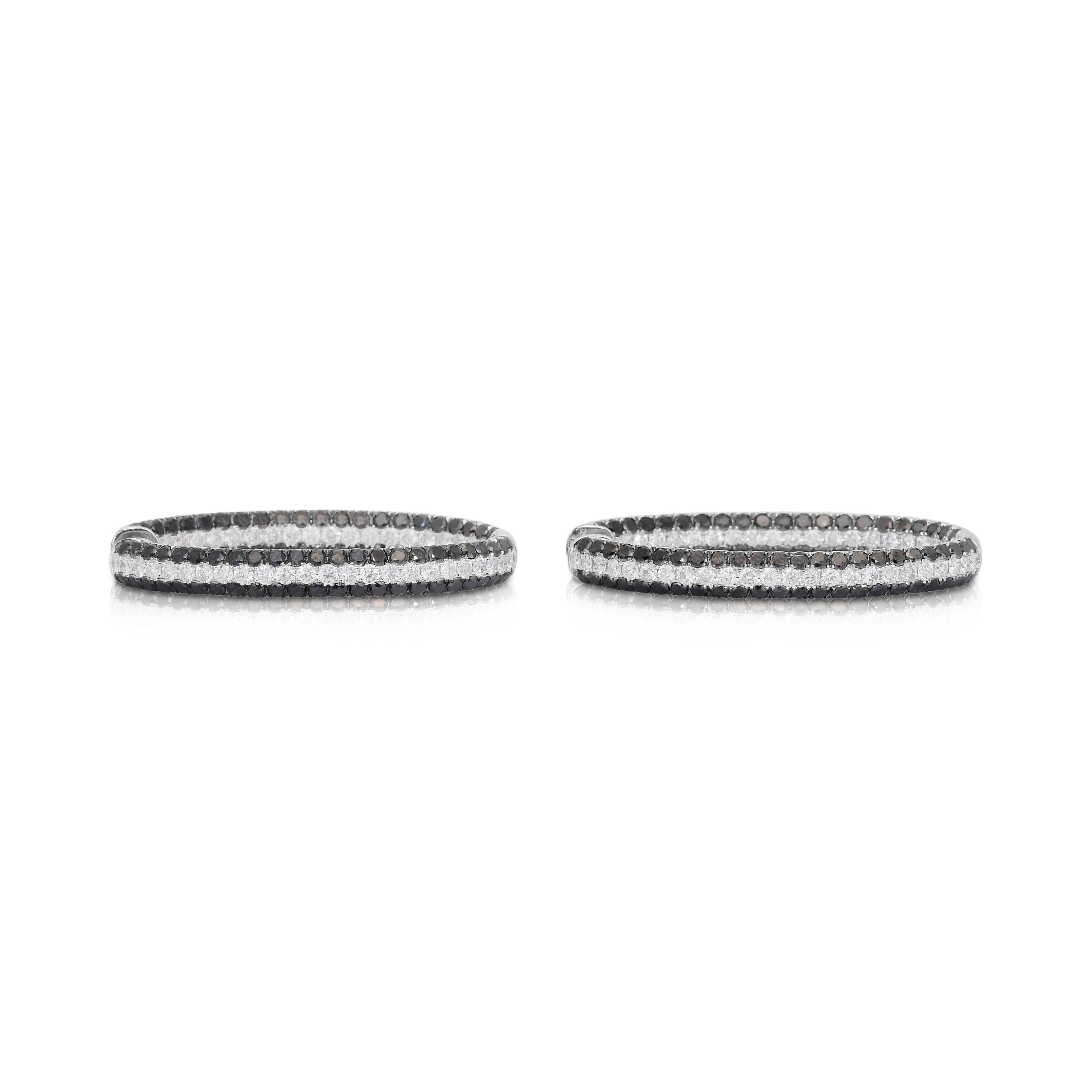Impresionantes Pendientes de aro de oro blanco de 18 quilates con diamantes de 9,06 quilates - Certificado IGI en venta 2