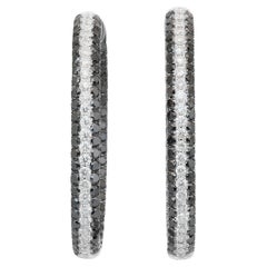 Breathtaking 9.06ct Diamonds Hoop Earrings in 18k White Gold - IGI Certified