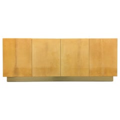 Vintage Breathtaking Aldo Tura Sideboard or Room Divider with Real Back