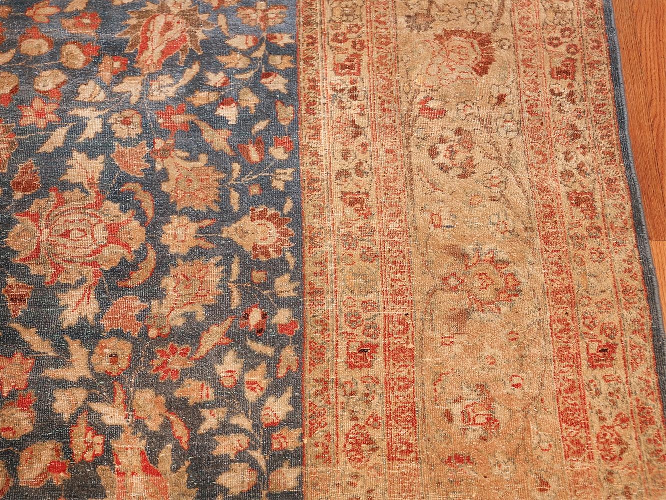 Breathtaking Antique Room Size Blue and Rust Persian Khorassan Rug 10' x 14'6