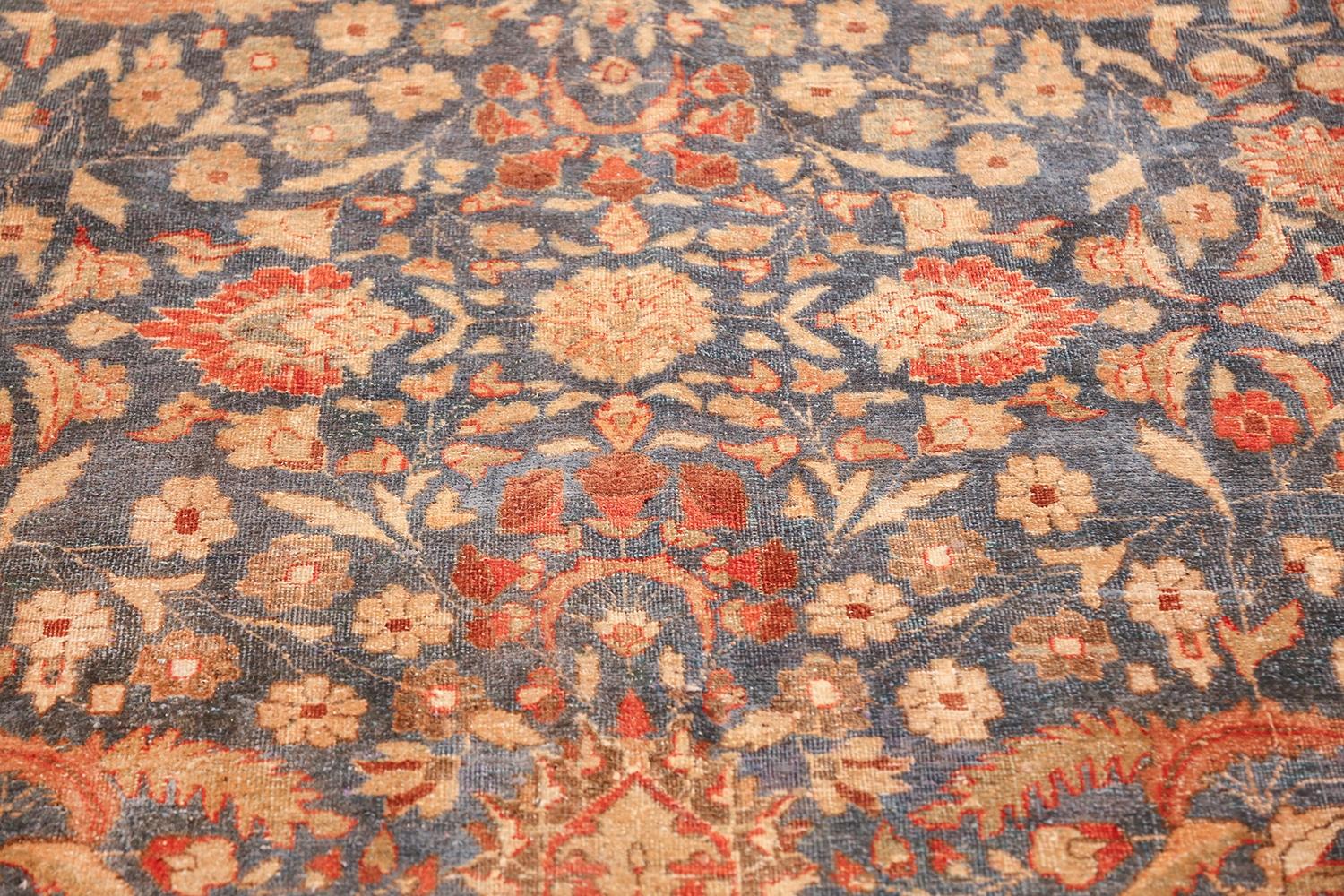 20th Century Breathtaking Antique Room Size Blue and Rust Persian Khorassan Rug 10' x 14'6