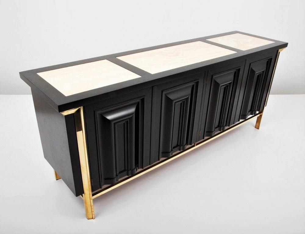black and brass sideboard