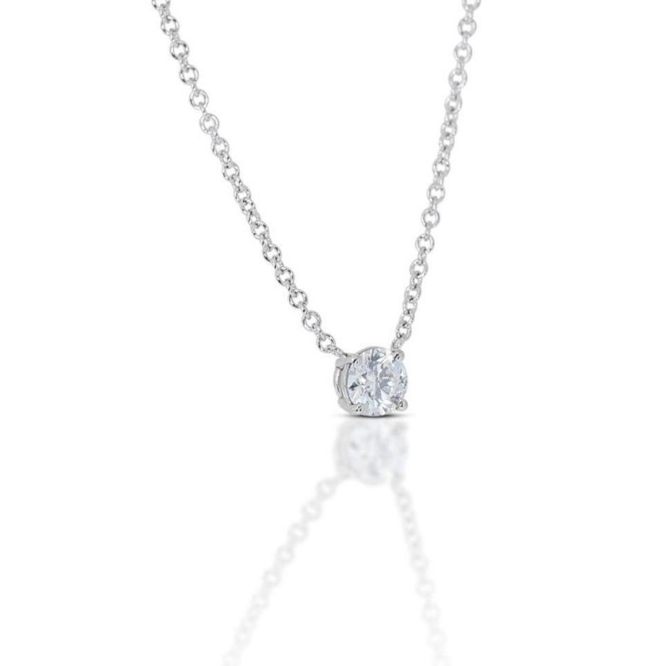 Breathtaking Brilliance: 0.7ct D VVS2 Round Brilliant Diamond Necklace In New Condition For Sale In רמת גן, IL