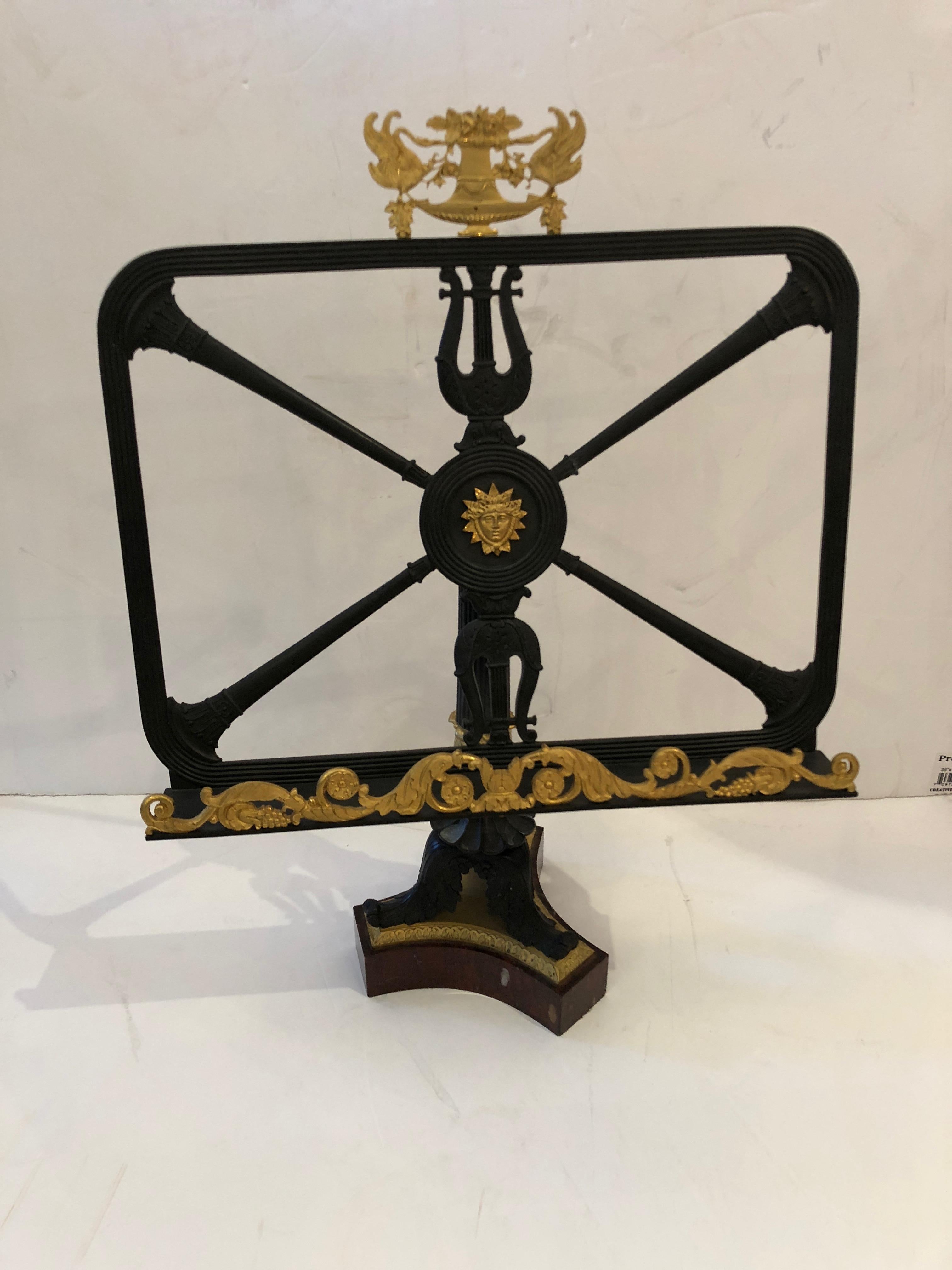 Breathtaking Bronze Dore Neoclassical Bookstand or Short Table Lectern 9