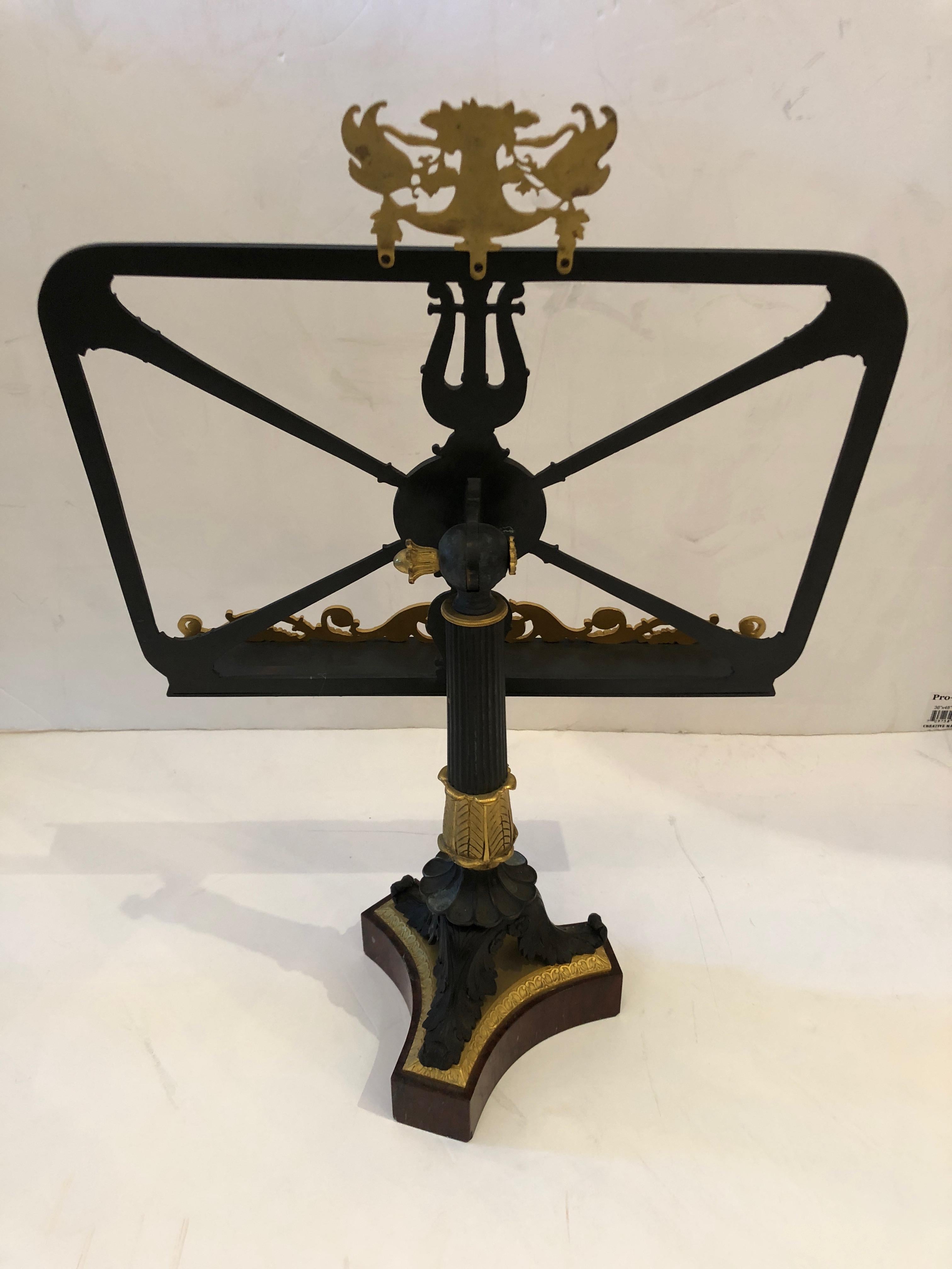 Breathtaking Bronze Dore Neoclassical Bookstand or Short Table Lectern 1